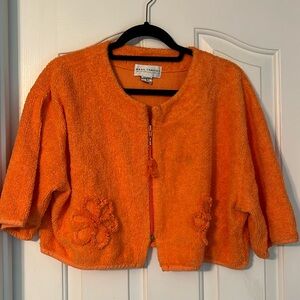 Mark Travers Vintage Supertex Australia Tangerine Chenille Jacket & Skirt Set M